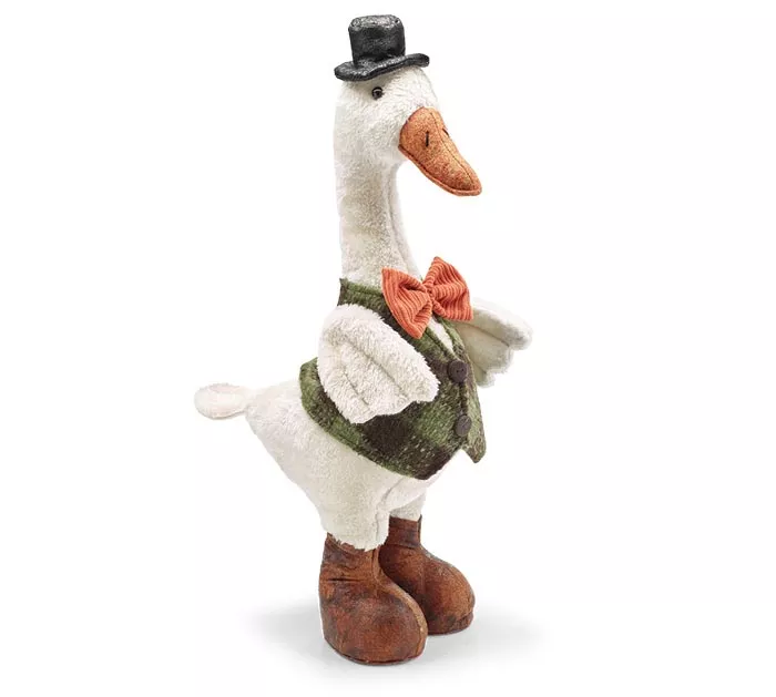 DECOR PLUSH DRESSED GOOSE