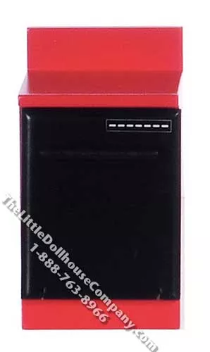 Dollhouse Scale Model Red Dishwasher